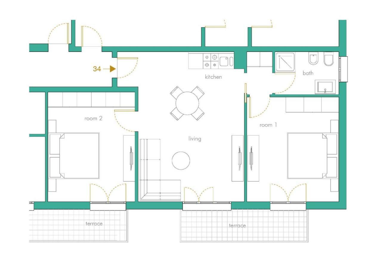 Appartamento Deluxe con 2 Camere da Letto e Vista Giardino